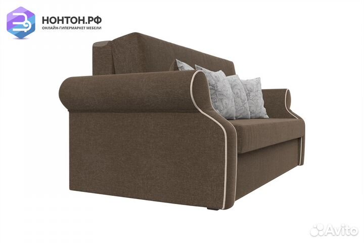 Диван аккордеон Софт рогожка коричневая