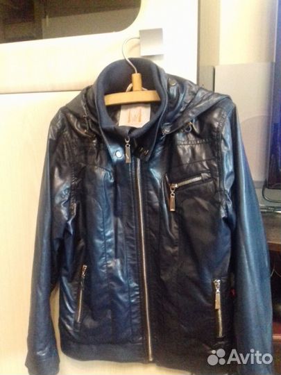 Натуральная кожаная куртка на осень,весну для маль