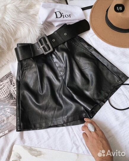 Шорты под кожу / кожаные эко кожа женские