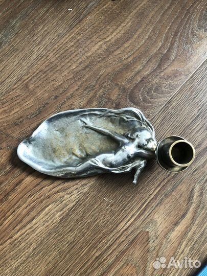 Бронзовая пепельница подсвечник