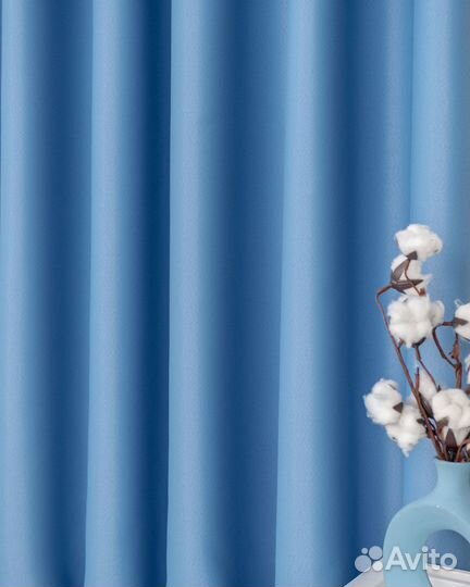 Комплект портьер блэкаут Марсель Лазурный шторы