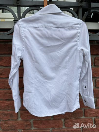 Рубашка для мальчика 122 белая на кнопках