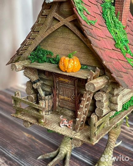 Елочная игрушка ручной работы, Избушка бабы Яги