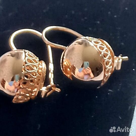 Винтажные серьги СССР шары 6.22