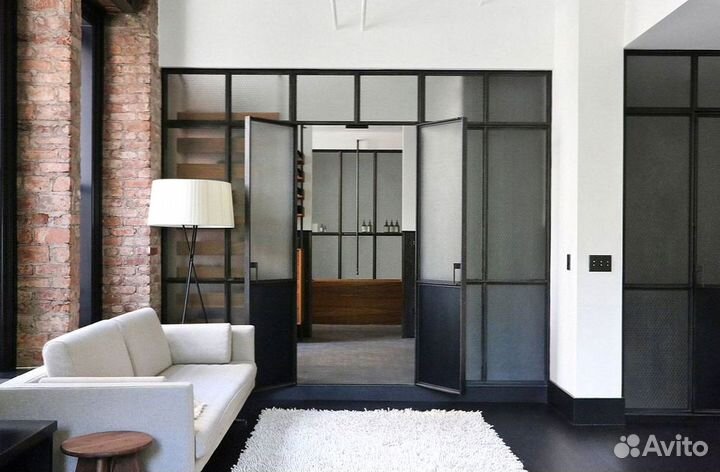 Раздвижная перегородка с стеклом