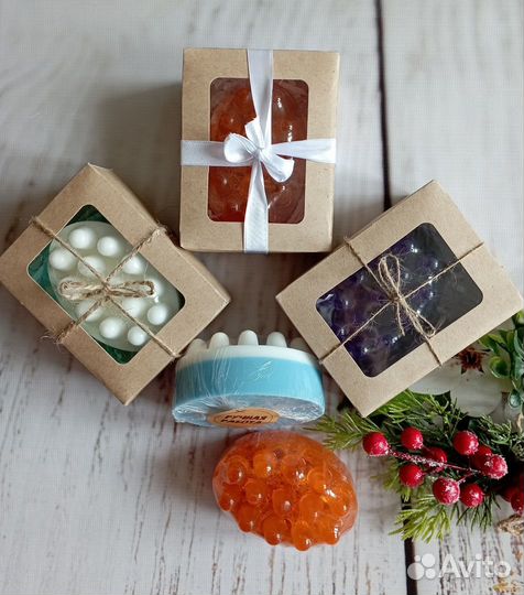 Сувенирное мыло, мыло с люфой, массажное