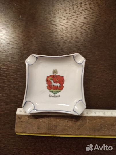 Карманная фарфоровая пепельница Германия антик