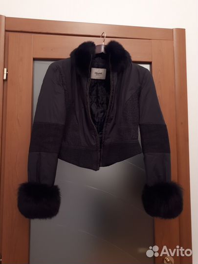 Куртка. Фирменная. Пух и мех. Черная