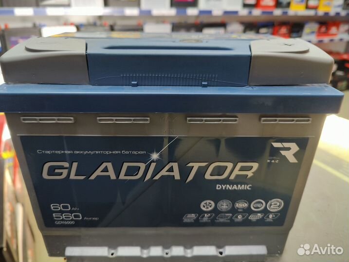 Акб 60Ач Gladiator Dynamic для Vesta, Largus, ином