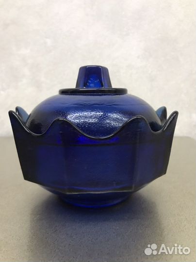 Сахарница кобальтовое стекло времен СССР