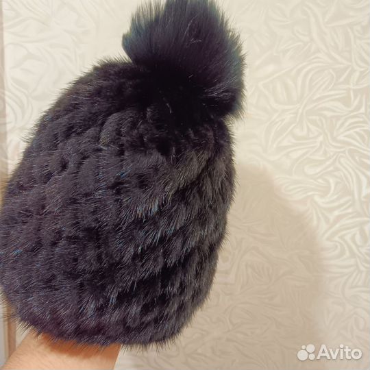 Шапка зимняя норковая женская