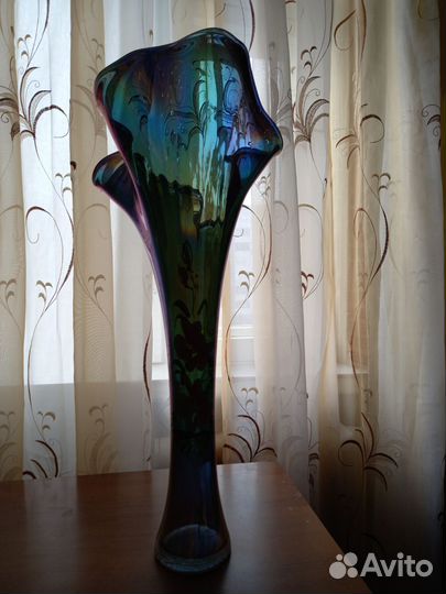 Ваза для цветов цветное стекло СССР