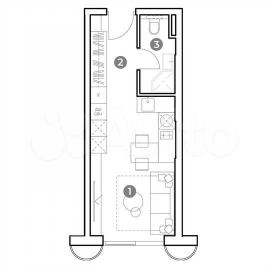 Апартаменты-студия, 24,2 м², 4/29 эт.