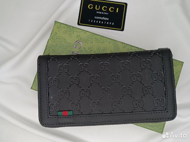 Мужской кошелек портмоне Gucci кожаный