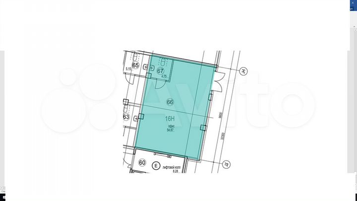 Свободного назначения, 60 м²