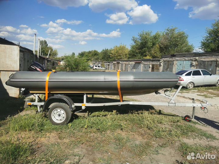 Лодка пвх риб с жёстким дном + мотор 9.9