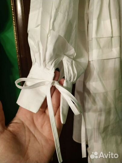 Блуза женская, хлопок, на завязках