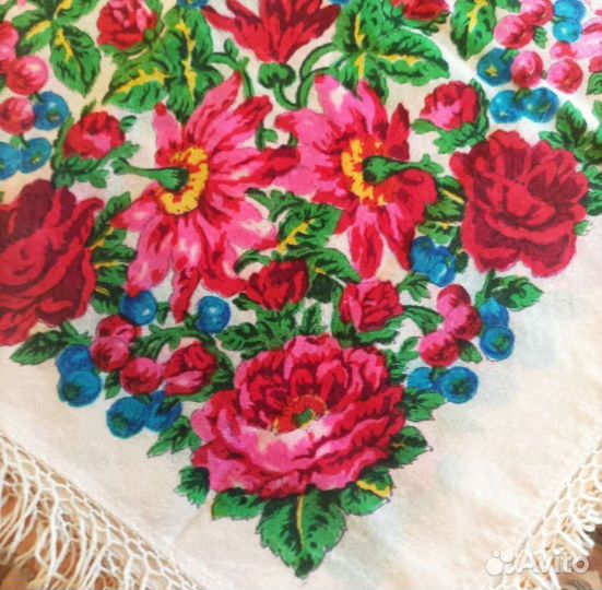 Павловопосадский платок К. Аболихин Ручная набойка