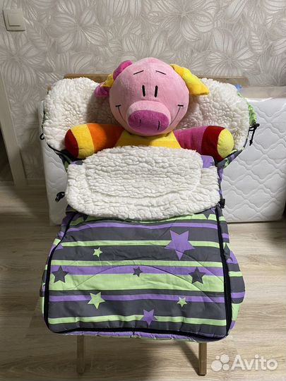 Зимний конверт в коляску на овчине до 3 лет