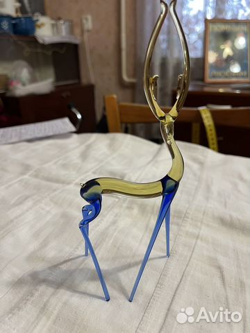 Олененок из дутого стекла СССР