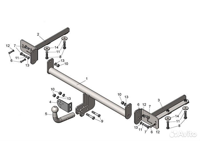 Фаркоп на Ладу Весту Кросс, универсал