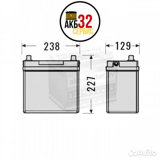 АКБ сервис 32*-taxxon 50А/ч прямой полярности