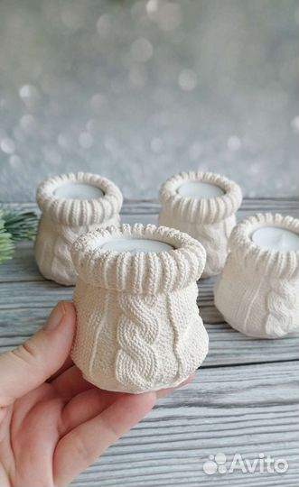 Подсвечник из гипса ручная работа