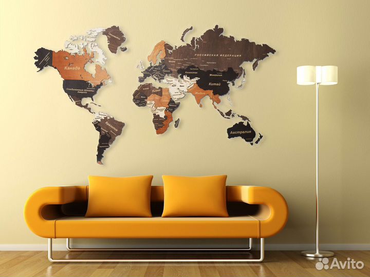 Деревянные карты мира