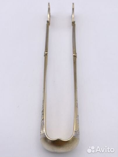 Щипцы для сахара серебро 84 проба позолота