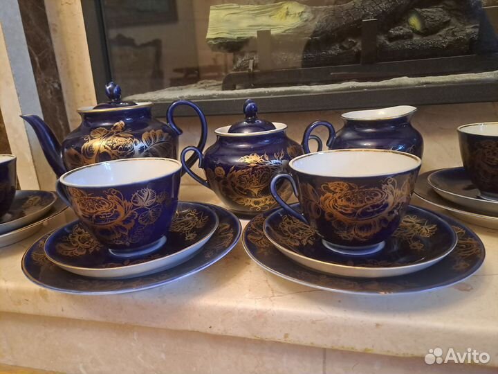 Чайный сервиз (лфз, кобальт)