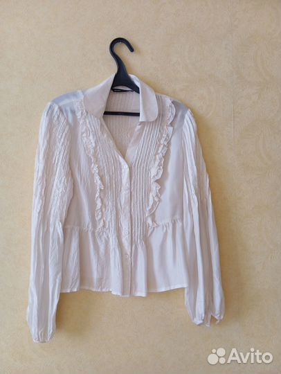 Блузка шелковая М