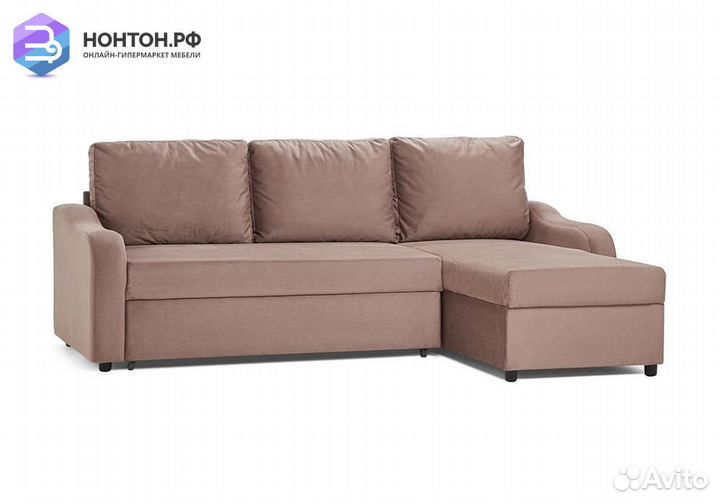 Диван угловой дельфин Лагос коричневый