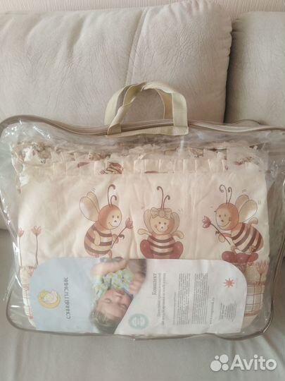 Бортики, постель, балдахин в кроватку