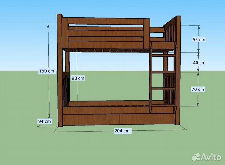 Детская двухъярусная кровать