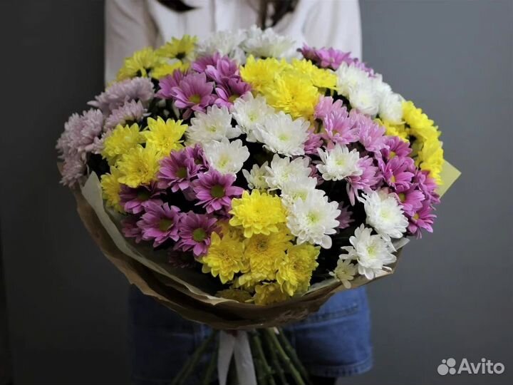 Букет из 15 кустовых хризантем Букет Москва