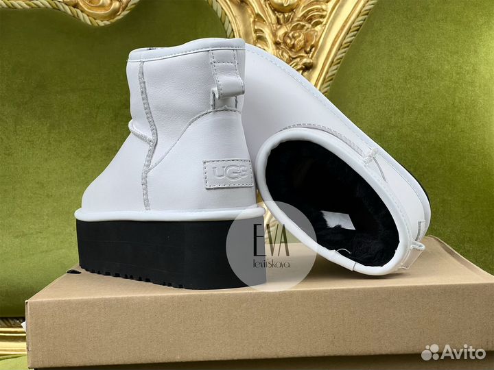 Ugg женские на платформе Mini Leather White