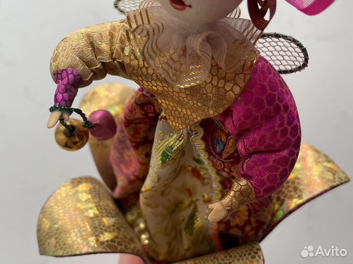 Кукла Коломбина на палке ручная работа новая