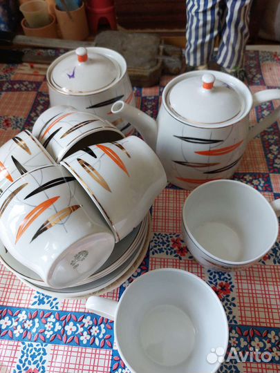 Фарфоровый чайный сервиз СССР Песочное