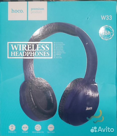 Беспроводные наушники Hoco w33 Art Sount blue