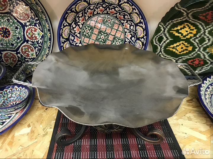 Тарелка с подставкой для горячего (садж) нержавейк