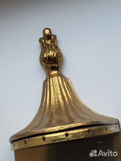 Большой настенный подсвечник Антик Латунь Германия