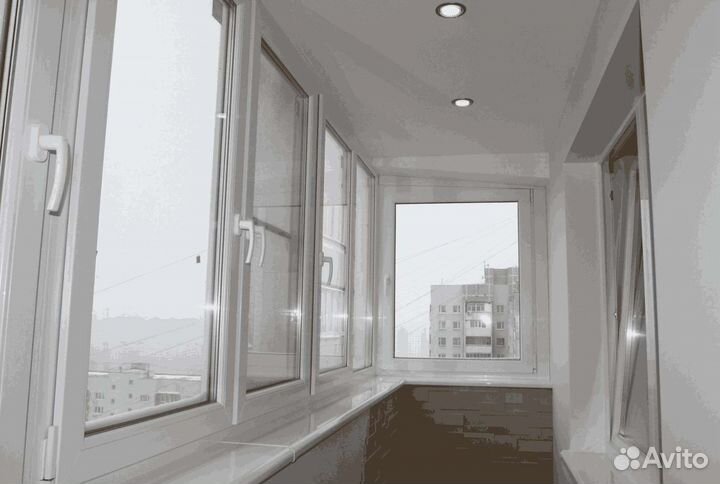 Теплое остекление Г-образного балкона