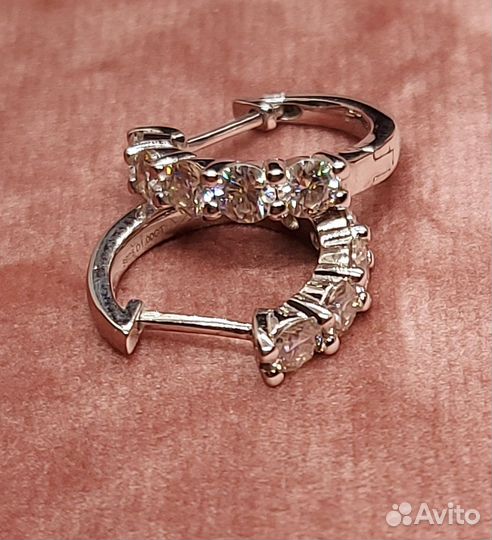 Серьги конго. Бриллианты(муассанит)