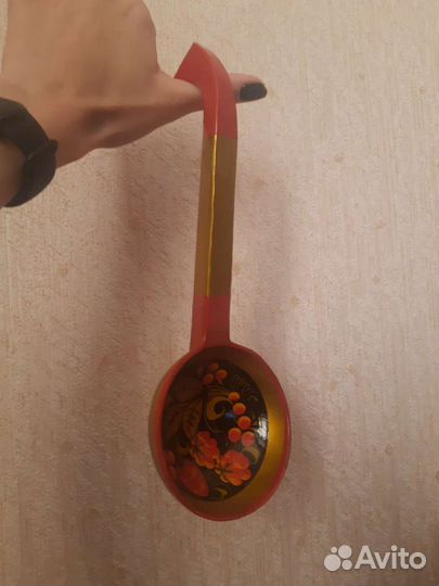 Деревянный половник хохлома СССР ложка для варенья