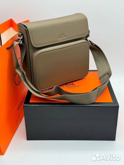 Мужская сумка Hermes из кожи