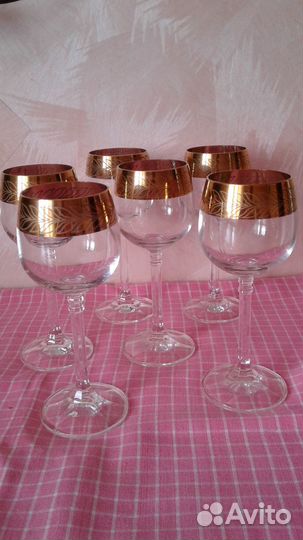 Фужеры-бокалы СССР - богемский хрусталь