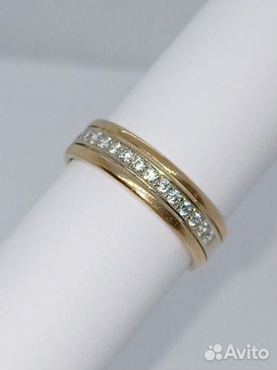 Золотое кольцо с фианитом 17р