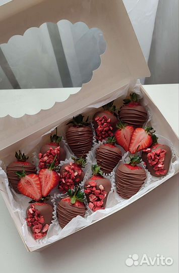 Съедобные букеты Клубника в шоколаде Зефир