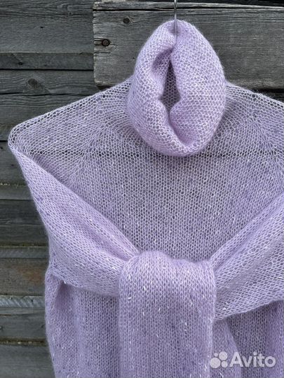 Вязаная паутинка мохеровый свитер