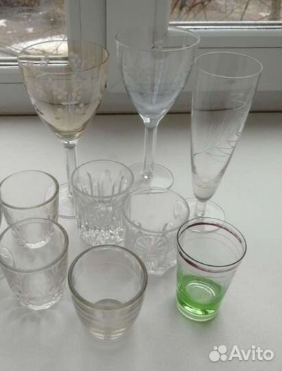 Бокалы, стопки хрусталь